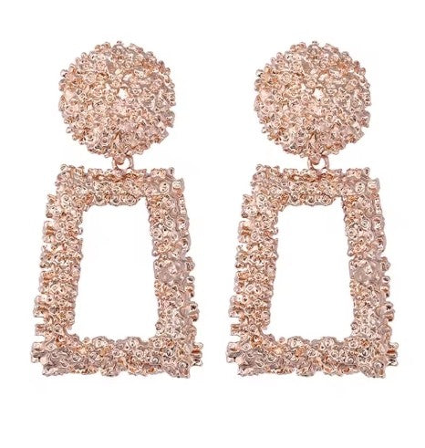 Vintage Big Metal Drop Dangle Earring