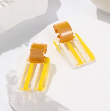 Vibrant Long Square Drop Earring