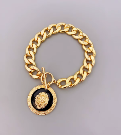 Gold Lion Head Bracelet