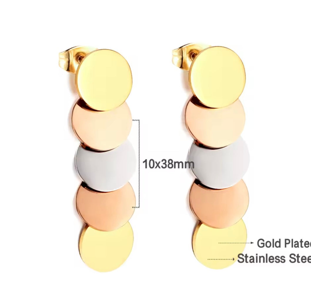 Vintage Disc Round Coin Drop Earring