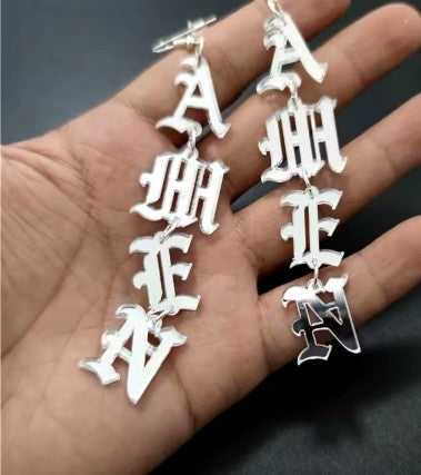 Unique "AMEN" Dangle Earrings