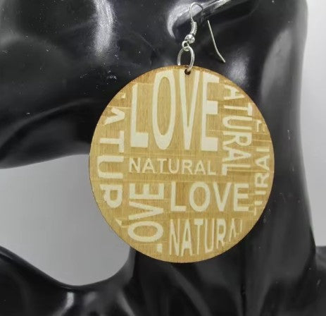 Fashion Engraved Wooden Earrings