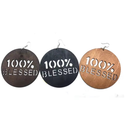 100% Blessed Wood Earrings