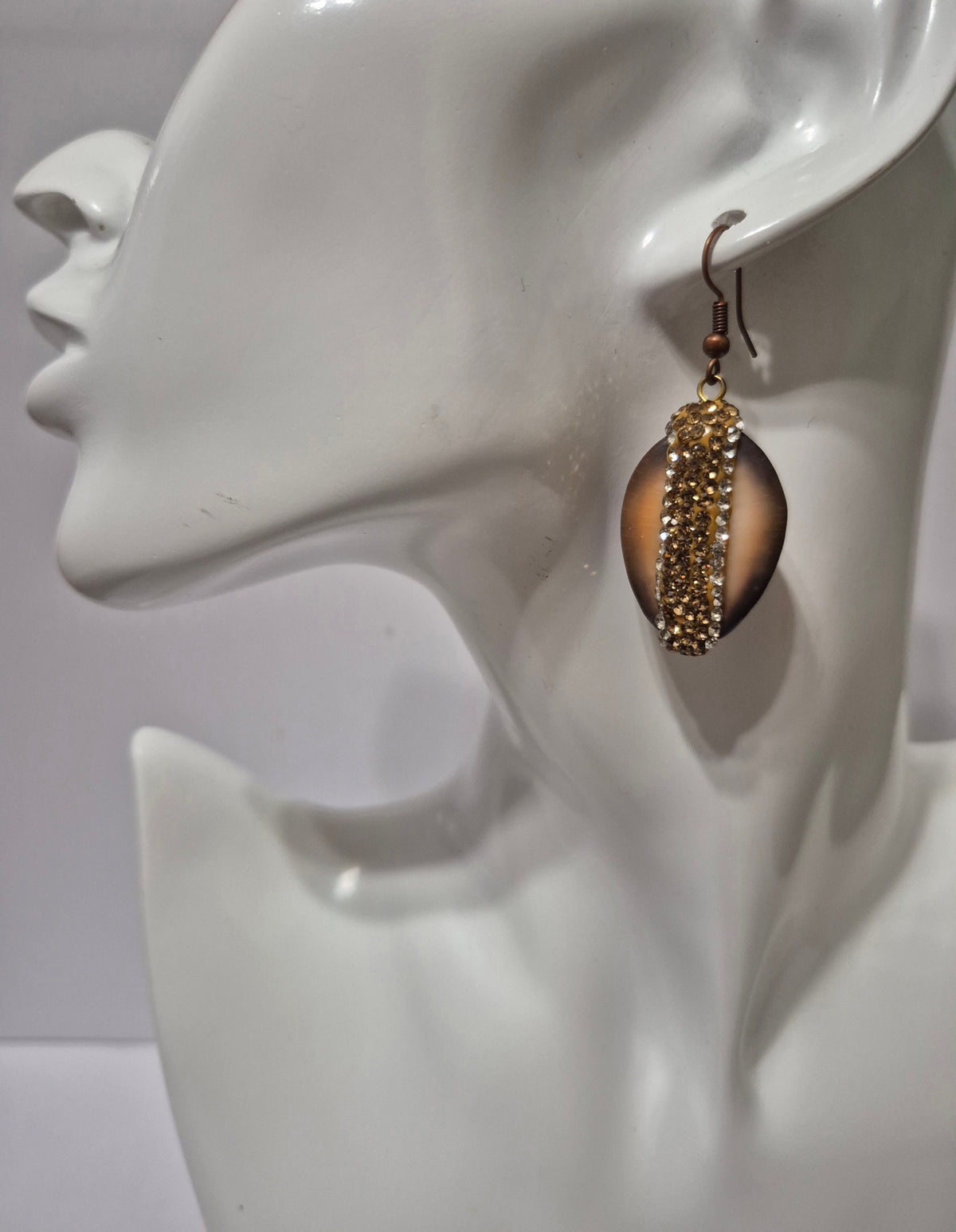 Rhinestone Cowrie Shell Earrings