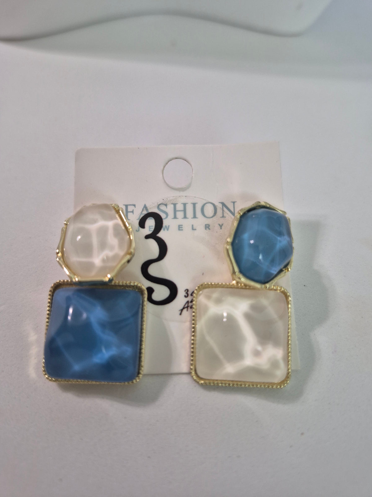 New Vintage Purple and White Shiny Crystal Geometric Women Earrings