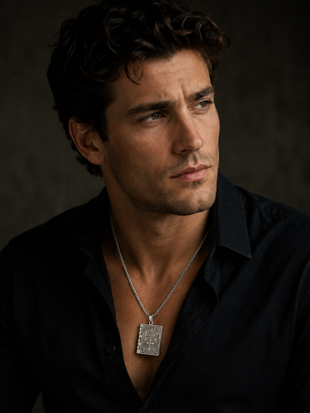 Men's Silver Bible Necklace