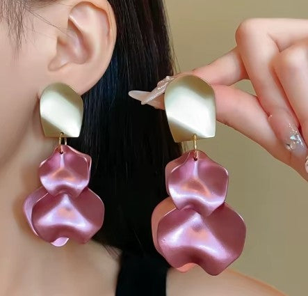 Metallic Petal Earrings