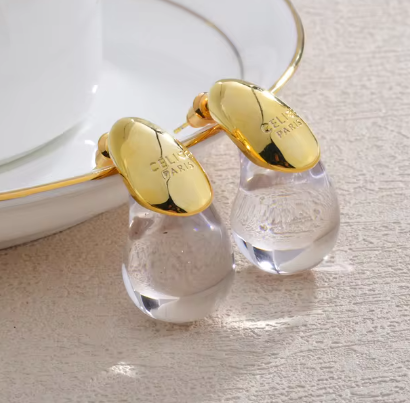 Transparent and Ombre Water Drop Earrings