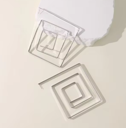 Oversized Exaggerated Geometric Quadrilateral Earrings