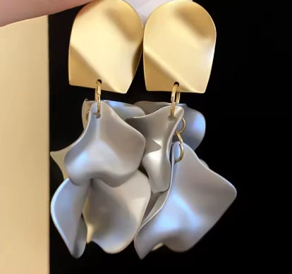 Metallic Petal Earrings