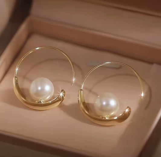 Pearl Hoop Earrings