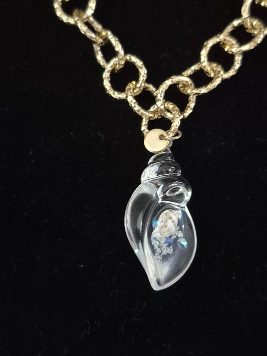 Small Acrylic Conch Shell Necklace