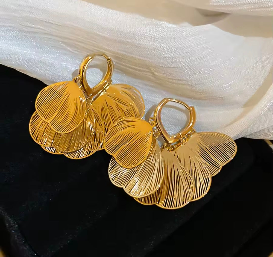 Flower Petal Hoop Earrings