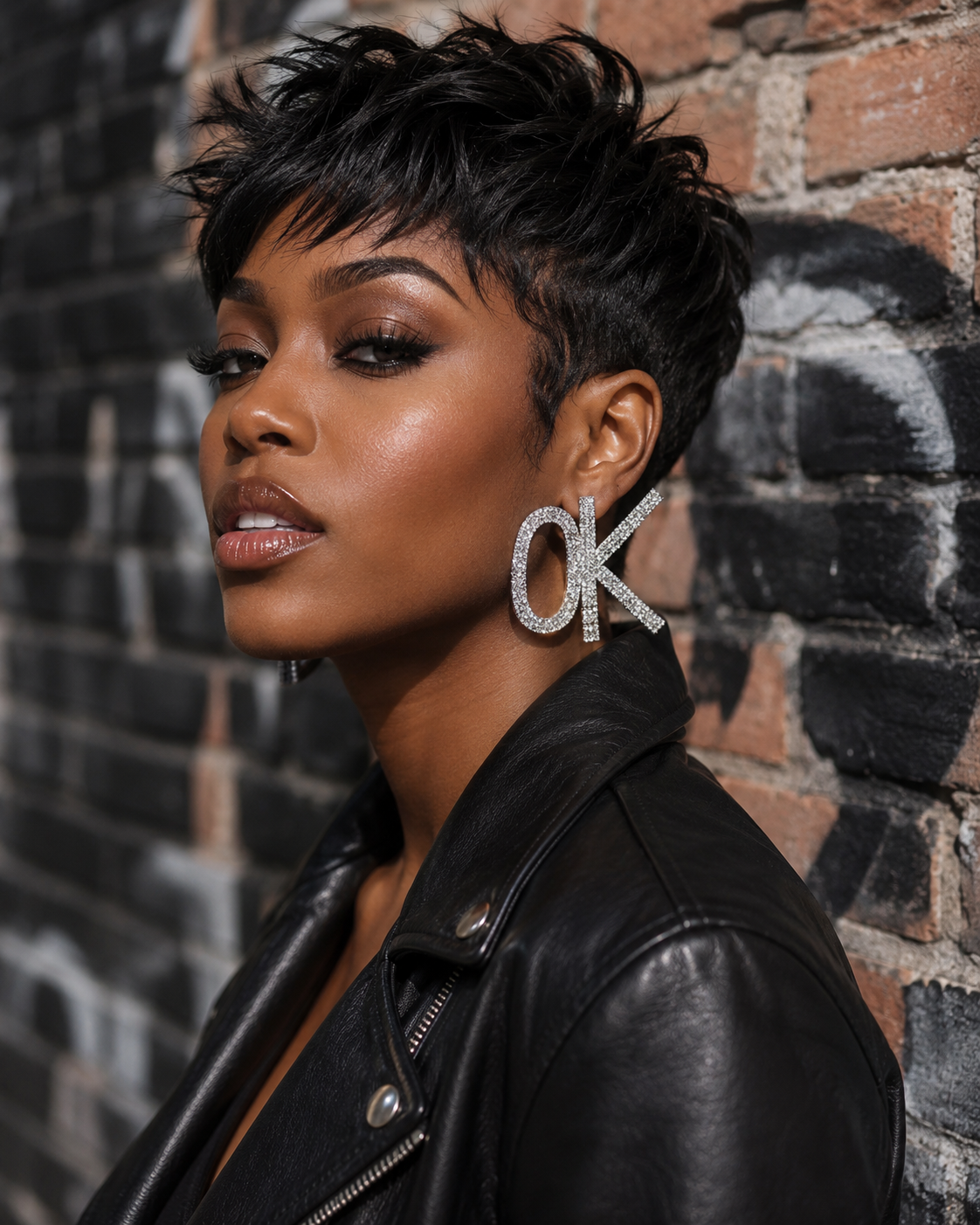 Rhinestone OK Earrings