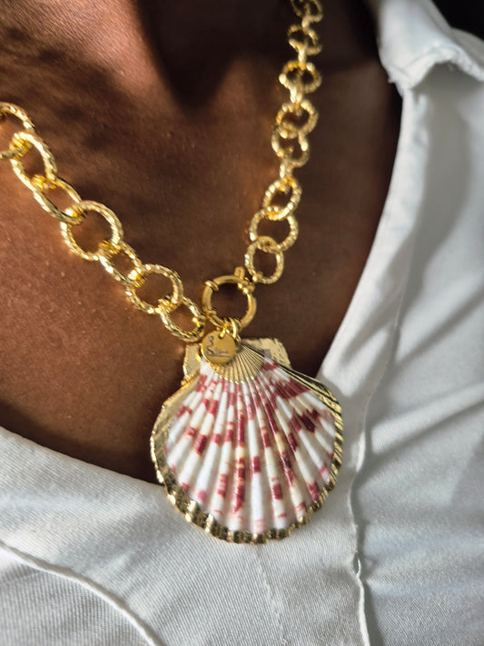 Gold Shimmer Shell Necklace