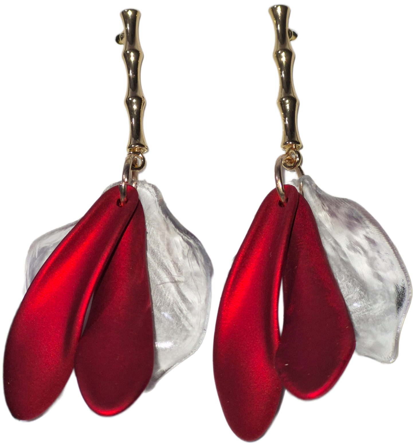 New Transparent Metallic Petal Earrings