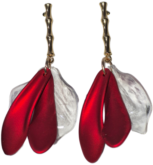 New Transparent Metallic Petal Earrings