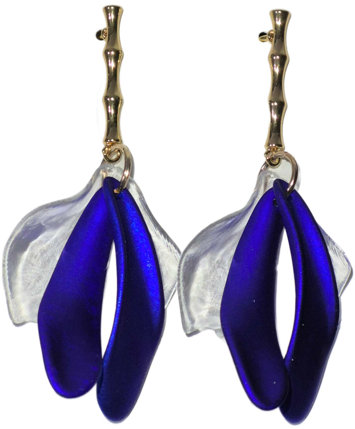 New Transparent Metallic Petal Earrings
