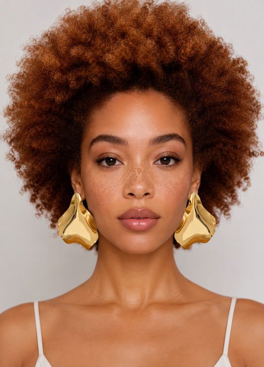 Oversized Golden Petal, Earrings.