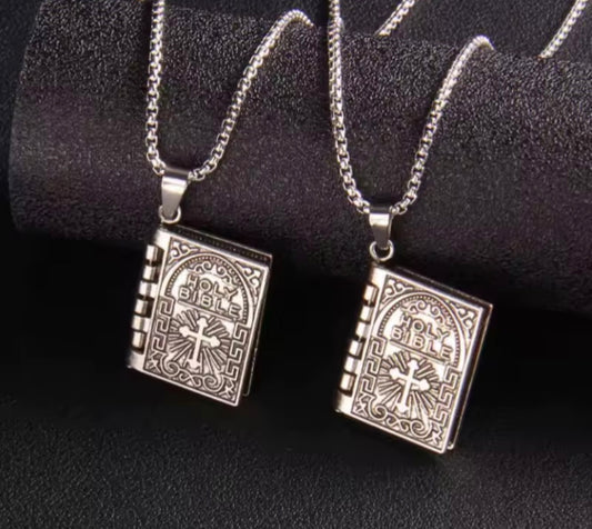 Men's Silver Bible Necklace