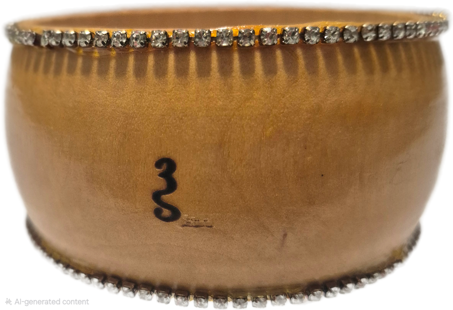 Wood-n Rhinestone Bangle- Medium