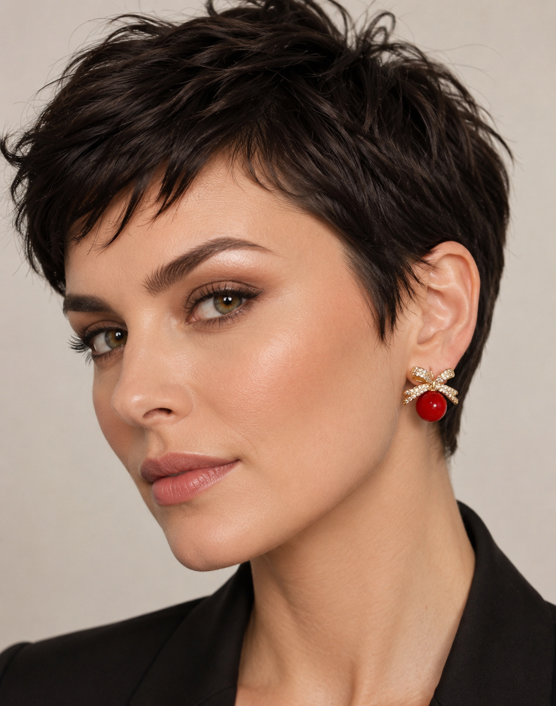 Bow And A Ball Earring.