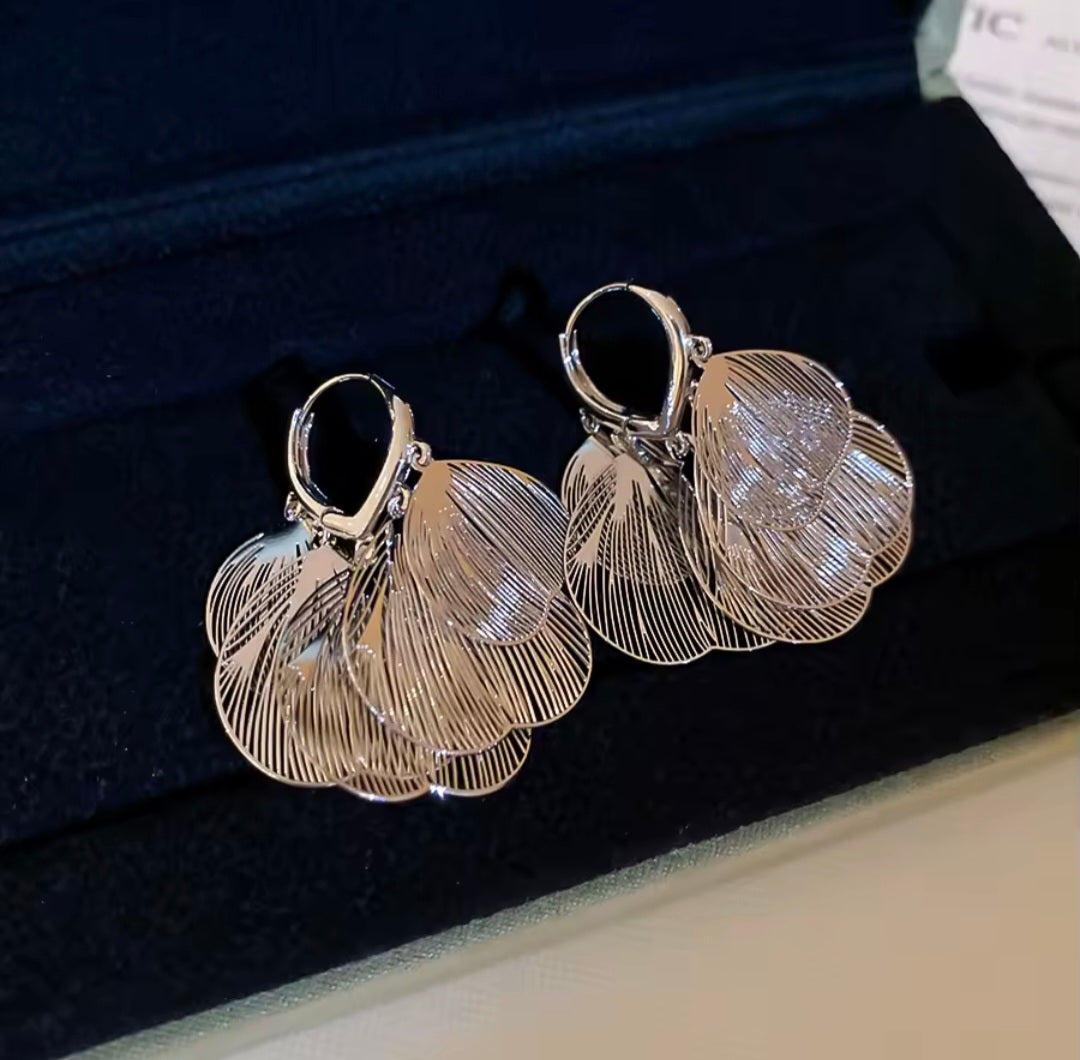 Flower Petal Hoop Earrings