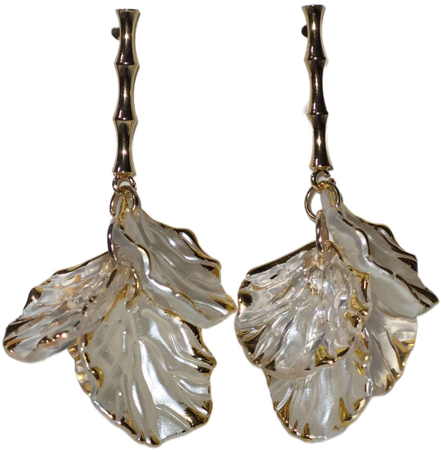 Transparent Flower Petal Earrings