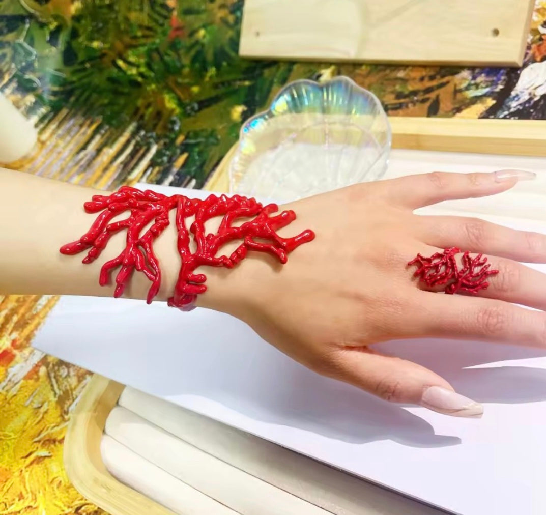 Under The Sea Coral Bracelet Set