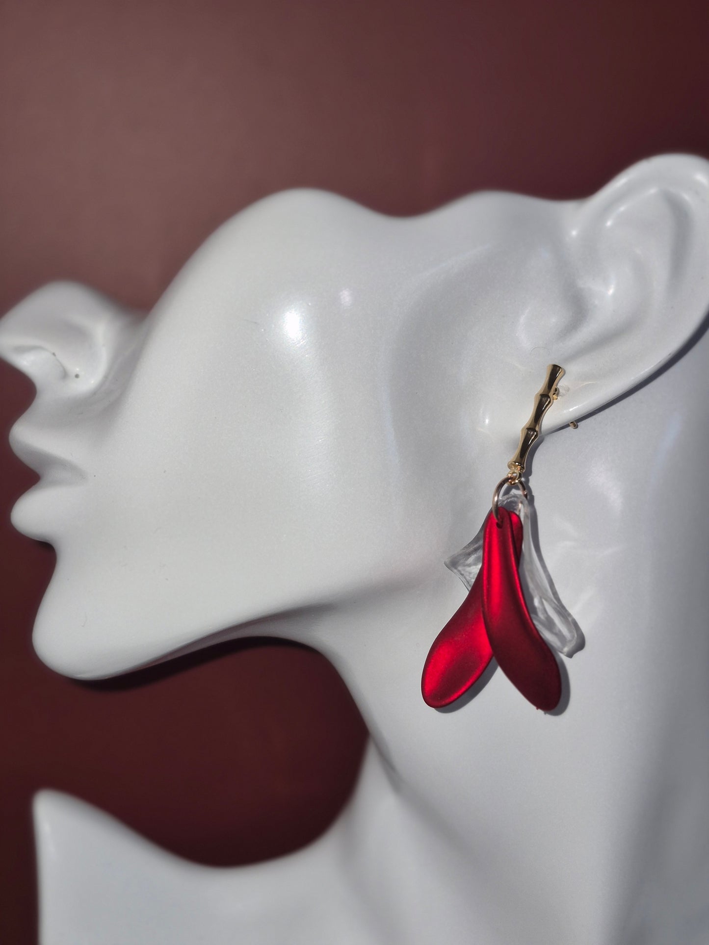 New Nude Metallic Petal Earrings