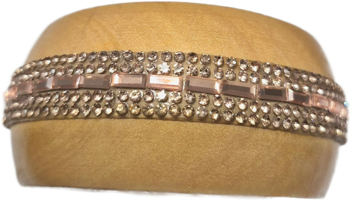 Wood-n- Rhinestone Bangle. Oversized