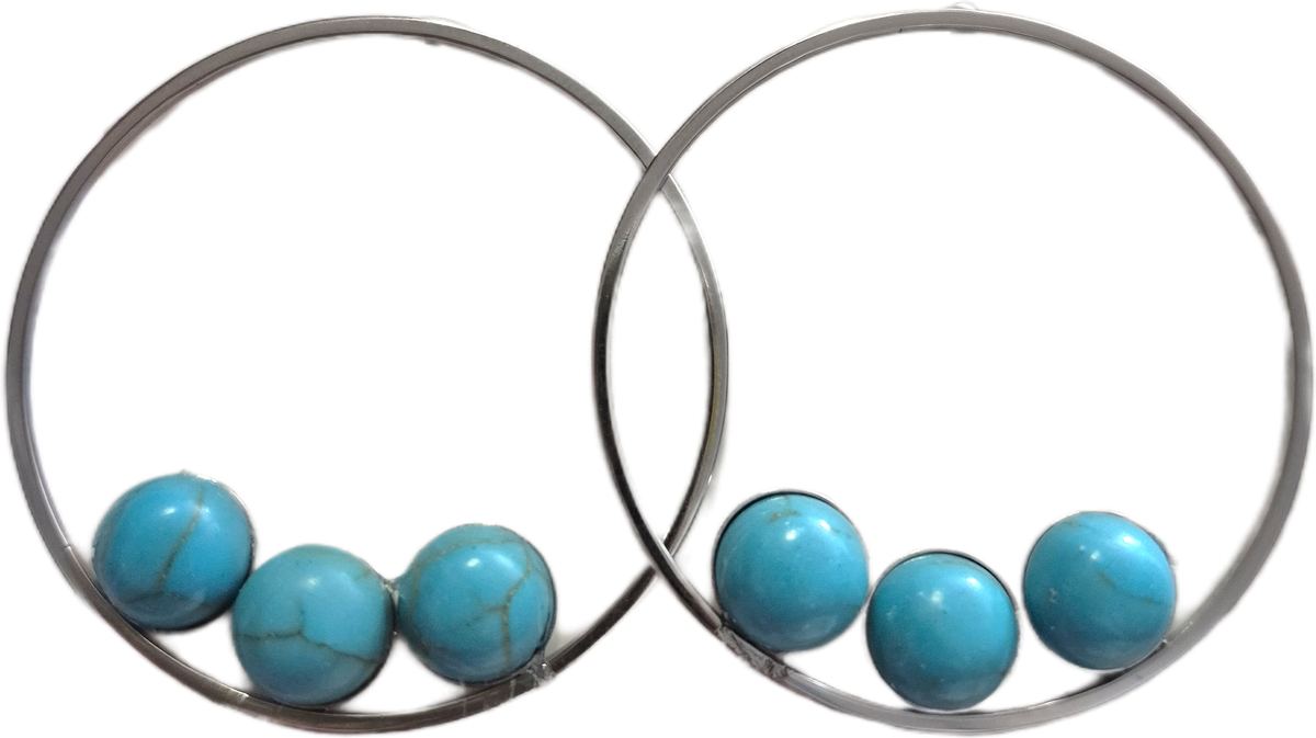 Turquoise Stud Hoop