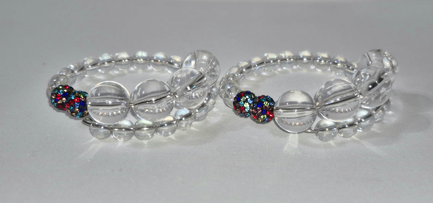 Nudes & Rhinestones Multicolored Bracelets