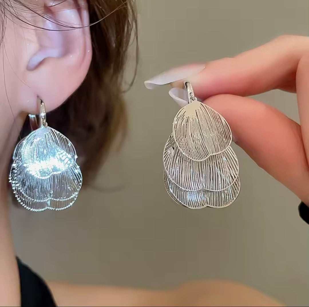 Flower Petal Hoop Earrings