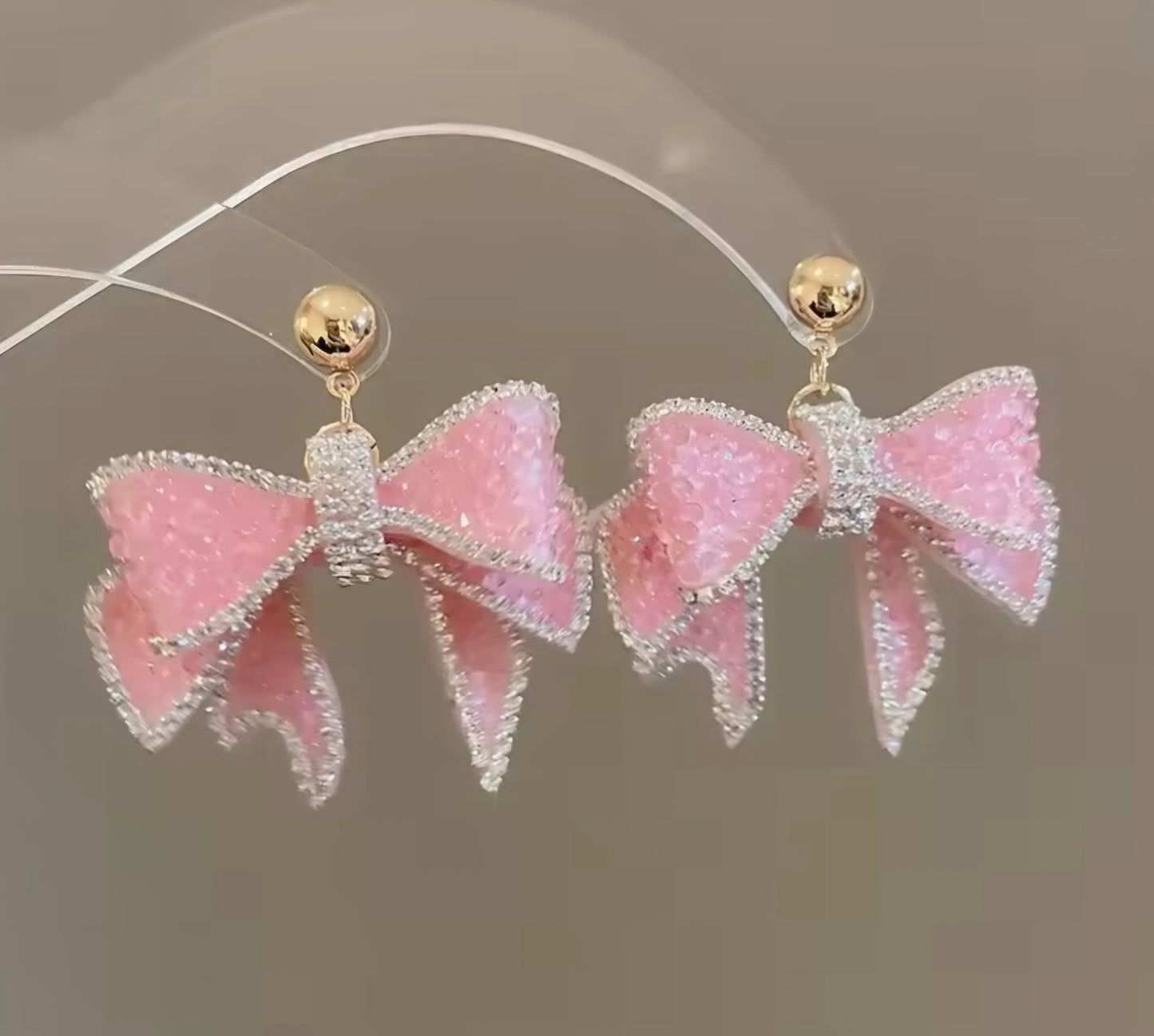 Rhinestone Bow Tie Earrings