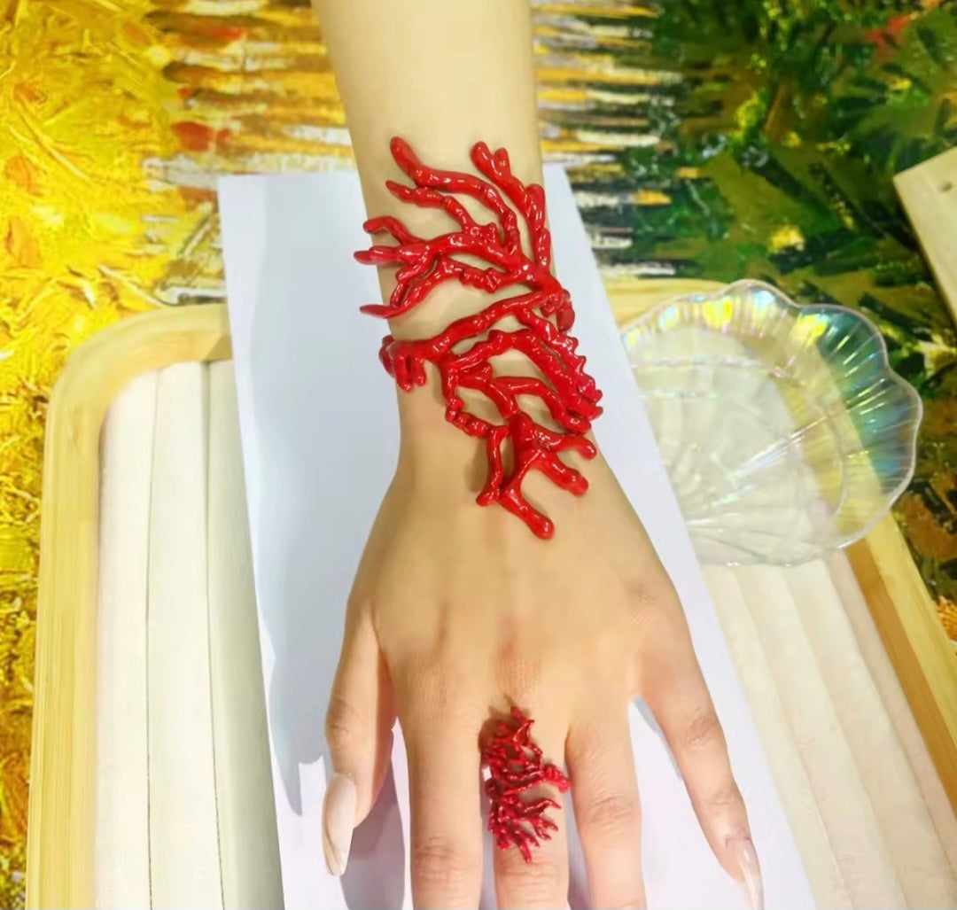 Under The Sea Coral Bracelet Set