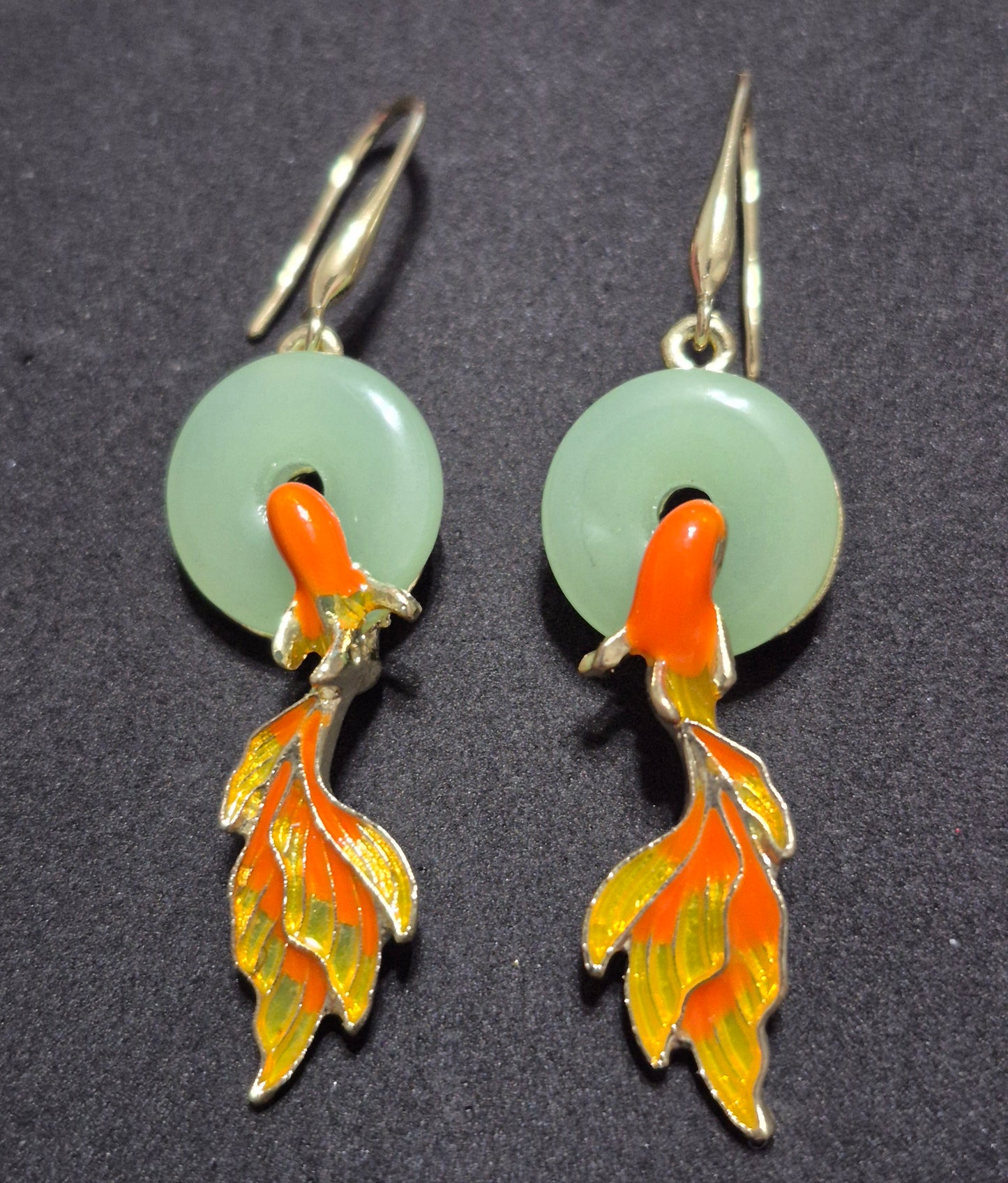 China-Chic Premium Round Koi Earrings