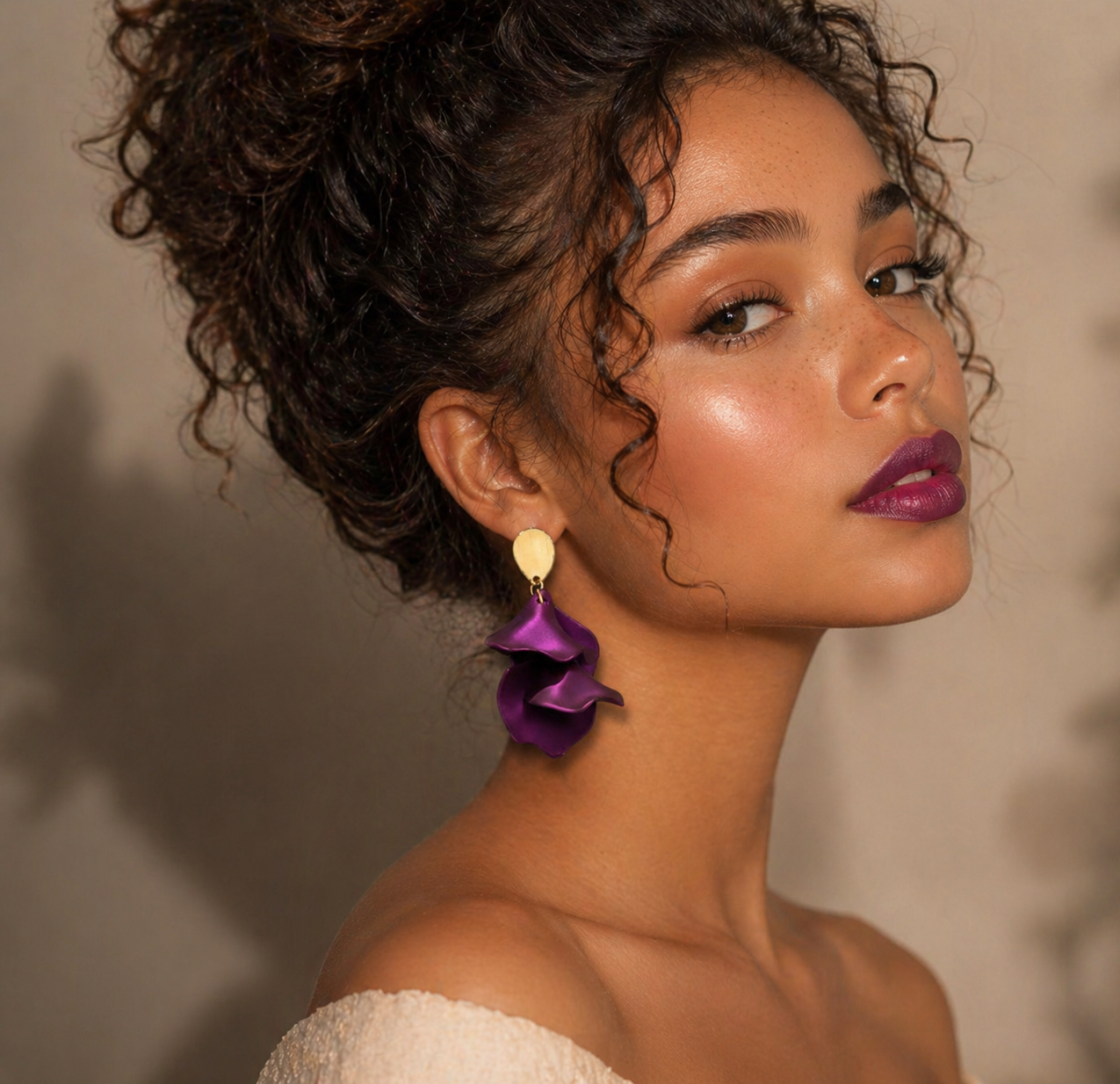 Metallic Petal Earrings