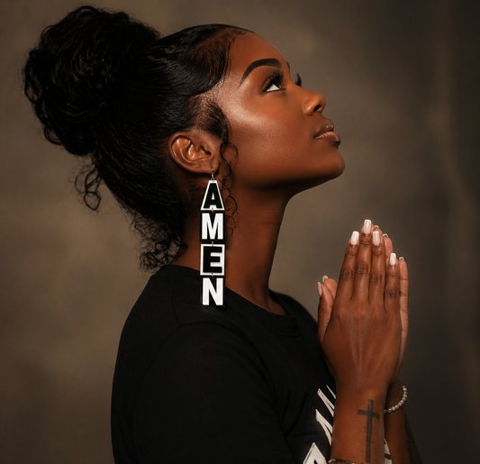 Unique "AMEN" Dangle Earrings