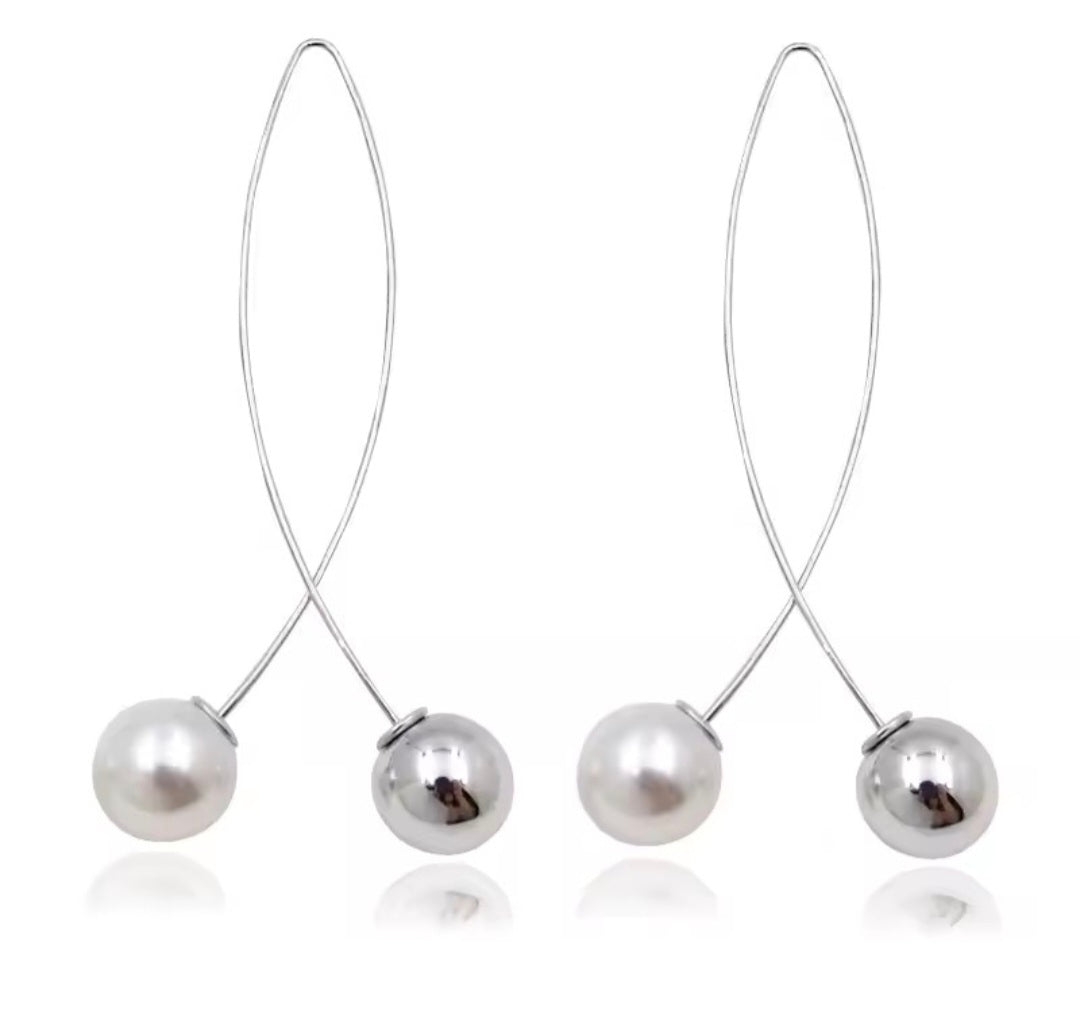 New Cross Imitation Pearl Earring