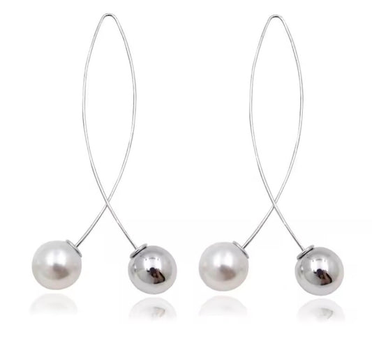 New Cross Imitation Pearl Earring