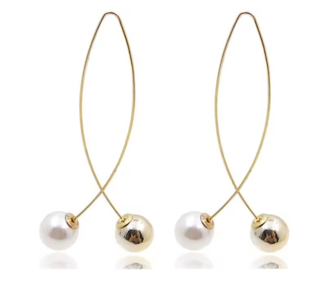 New Cross Imitation Pearl Earring