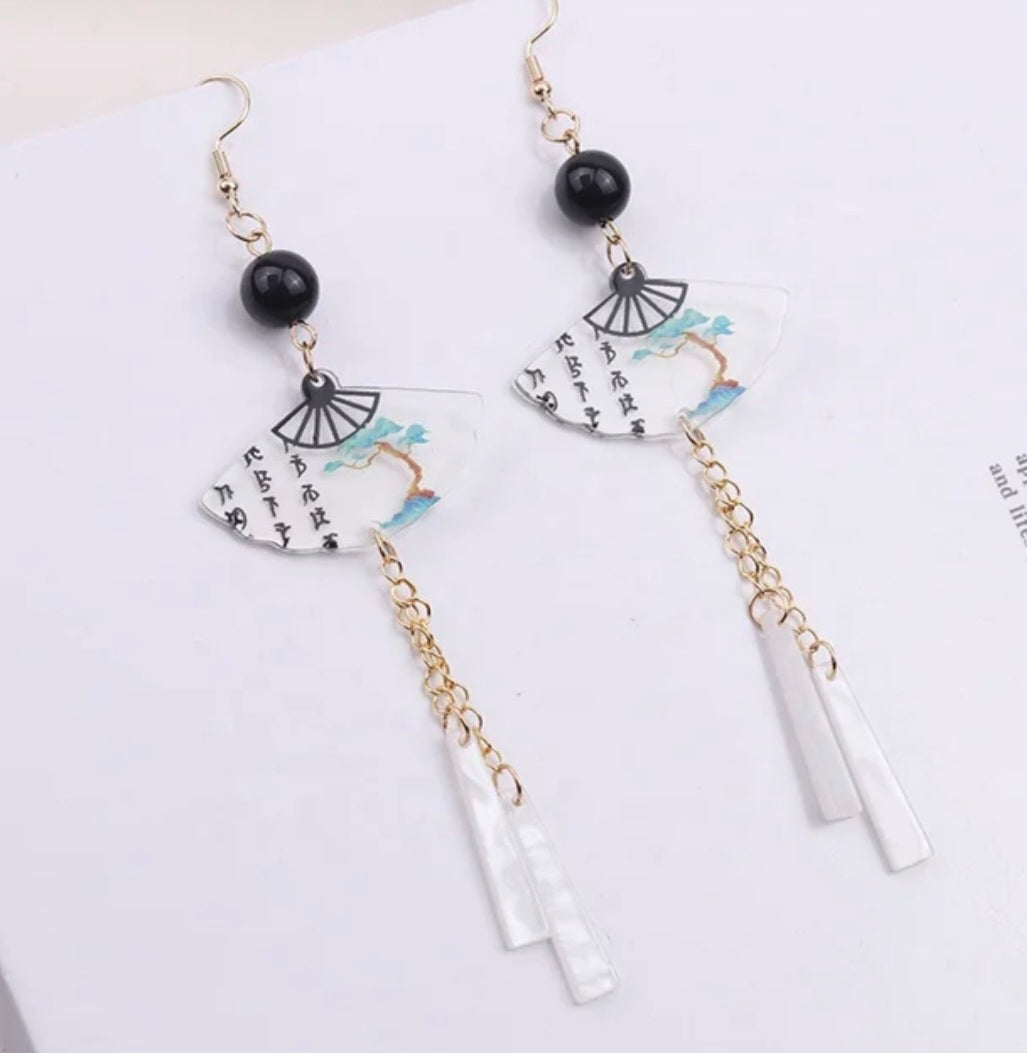 New Chinese Style Fan Dangle Earrings