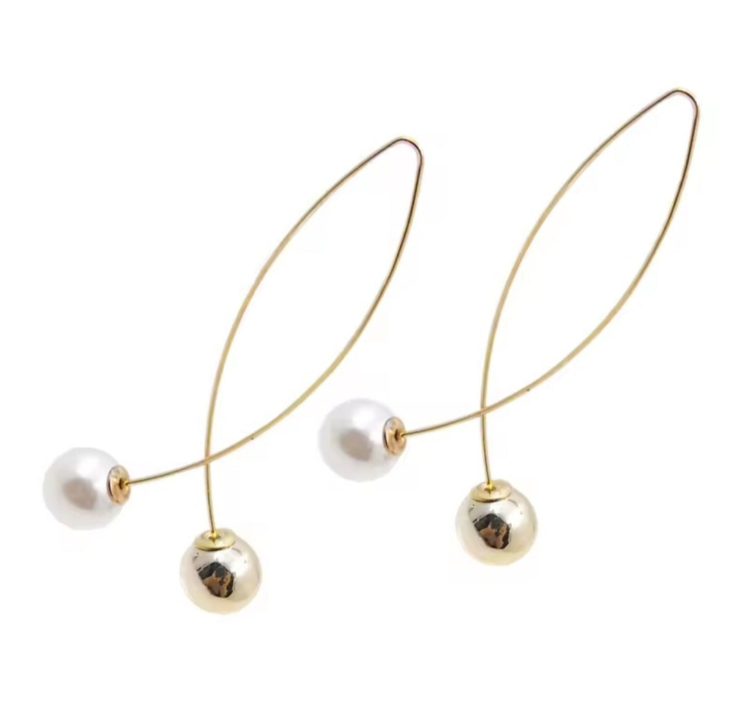 New Cross Imitation Pearl Earring