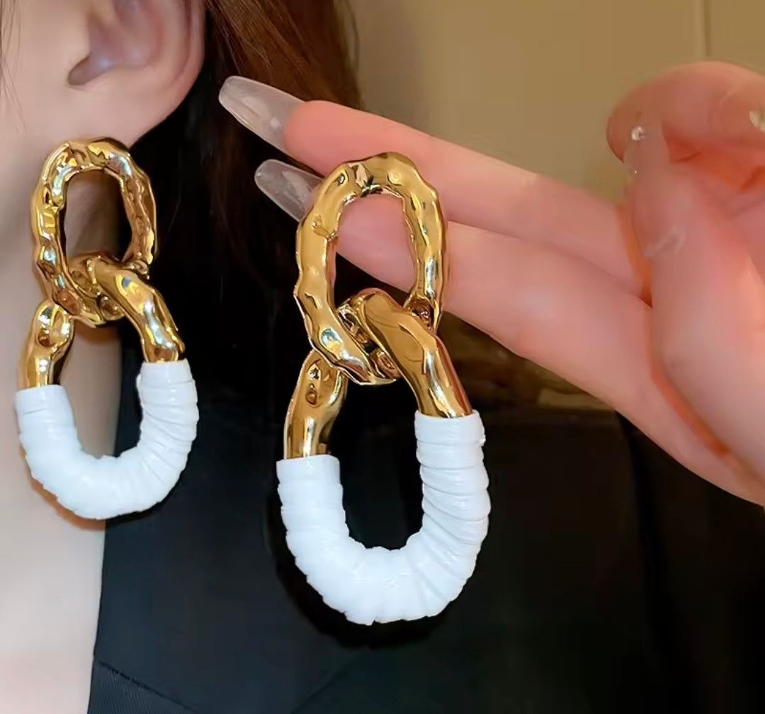 Edgy Link Earrings