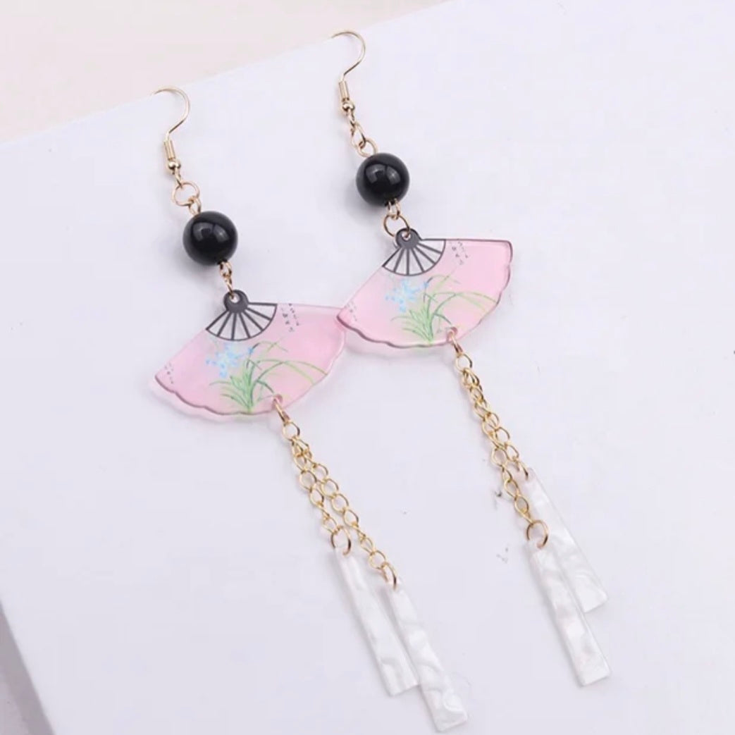 New Chinese Style Fan Dangle Earrings