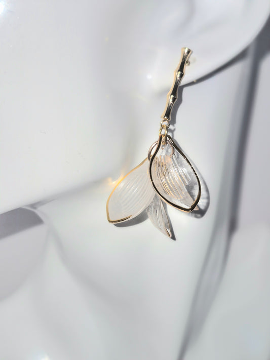 3 Spirits Original- Nude Flowers, Spoon Petal Earrings