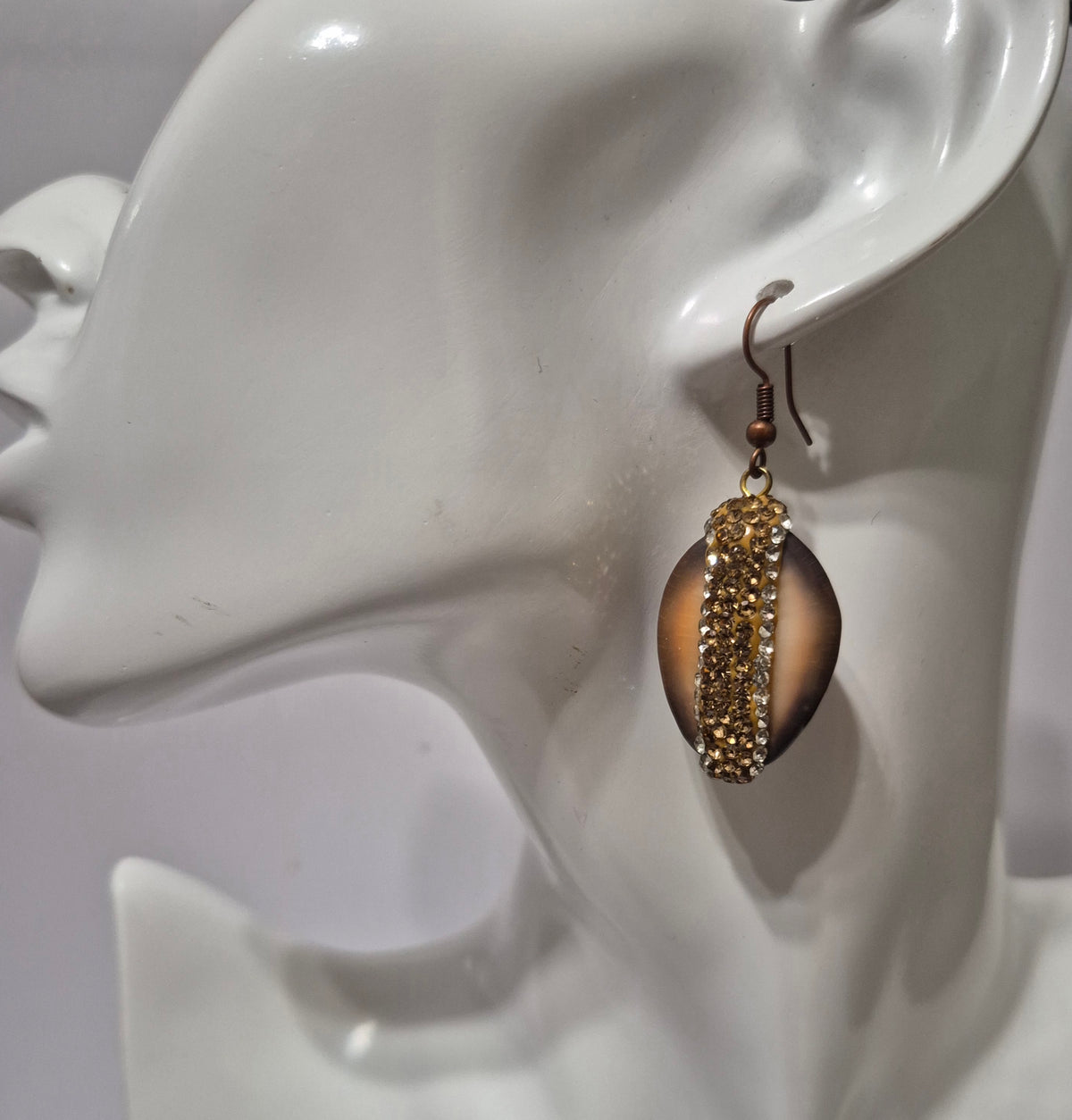 Rhinestone Cowrie Shell Earrings