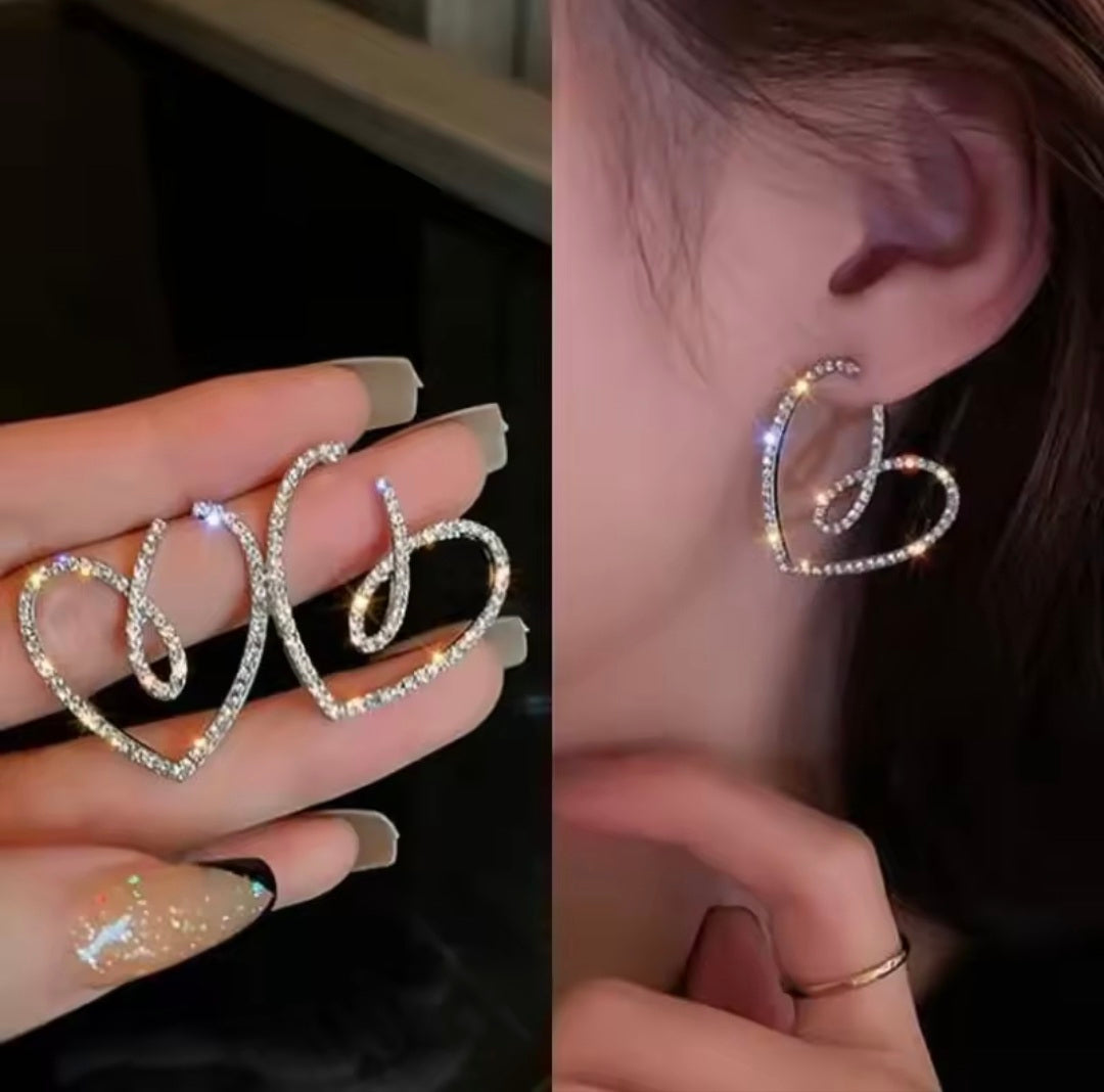 CZ Heart Earrings