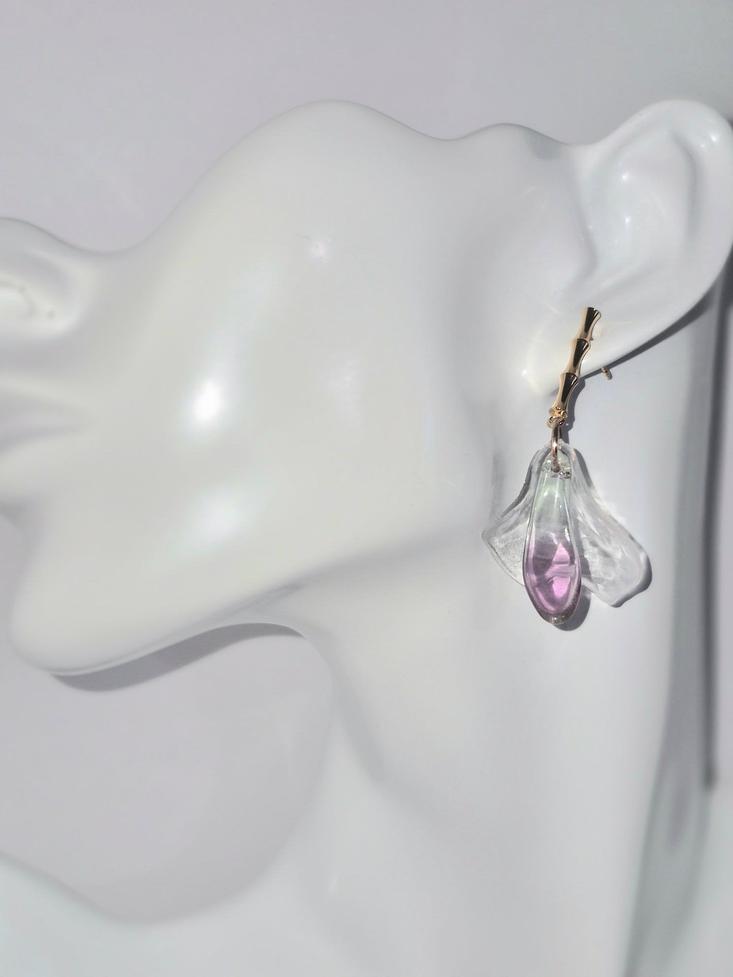 Nude Lampwork Flower Earrings